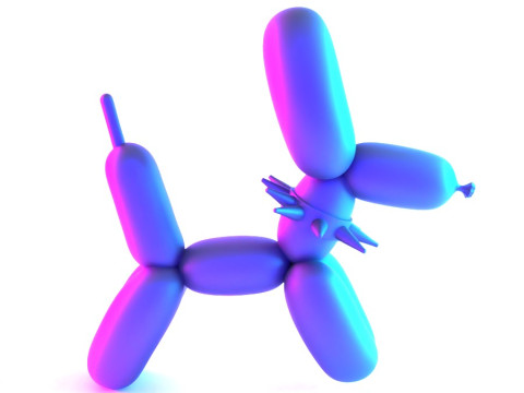 3D Printing Punk Doberman Dog Balloon Decoration Props Second Life toy 3D Model