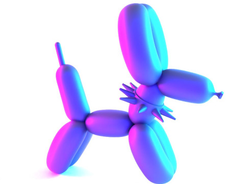 3D Printing Punk Doberman Dog Balloon Decoration Props Second Life toy 3D Model