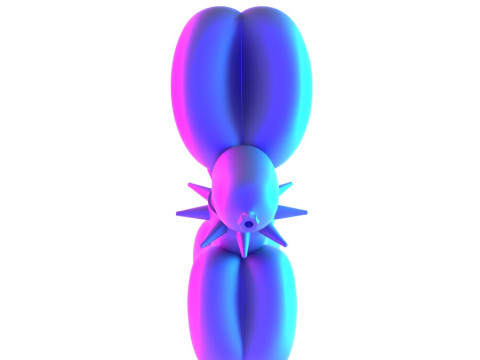 3D Printing Punk Doberman Dog Balloon Decoration Props Second Life toy 3D Model