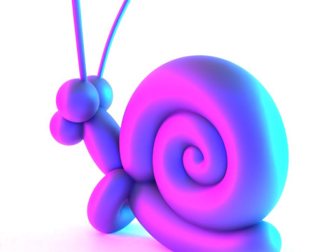 3D Printing Green Snail Balloon Decoration Props Second Life toy 3D Modell