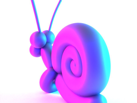 3D Printing Green Snail Balloon Decoration Props Second Life toy 3D Modell