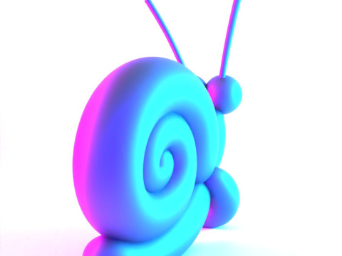 3D Printing Green Snail Balloon Decoration Props Second Life toy 3D Modell