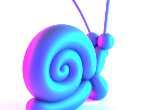 3D Printing Green Snail Balloon Decoration Props Second Life toy 3D Modell