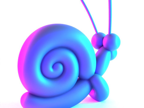 3D Printing Green Snail Balloon Decoration Props Second Life toy 3D Modell