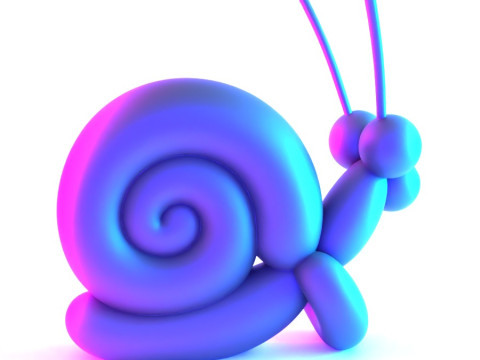 3D Printing Green Snail Balloon Decoration Props Second Life toy 3D Modell