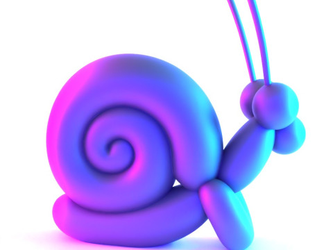 3D Printing Green Snail Balloon Decoration Props Second Life toy 3D Modell