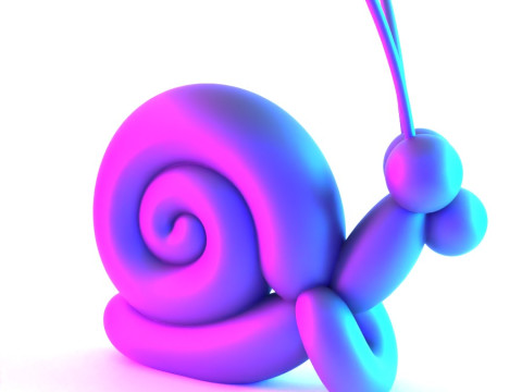 3D Printing Green Snail Balloon Decoration Props Second Life toy 3D Modell