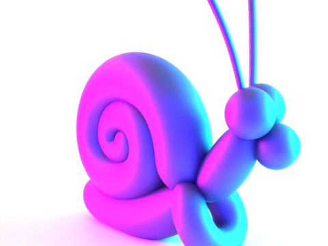 3D Printing Green Snail Balloon Decoration Props Second Life toy 3D Modell