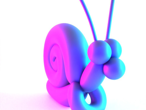 3D Printing Green Snail Balloon Decoration Props Second Life toy 3D Modell