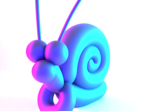 3D Printing Green Snail Balloon Decoration Props Second Life toy 3D Modell