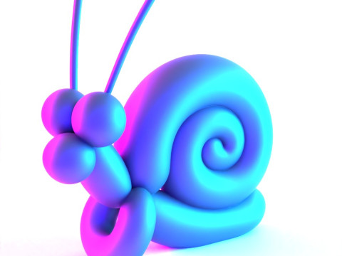 3D Printing Green Snail Balloon Decoration Props Second Life toy 3D Modell