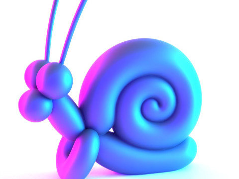 3D Printing Green Snail Balloon Decoration Props Second Life toy 3D Modell