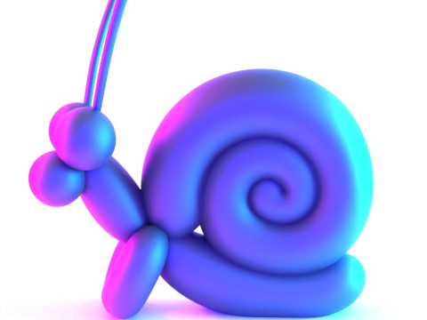 3D Printing Green Snail Balloon Decoration Props Second Life toy 3D Modell
