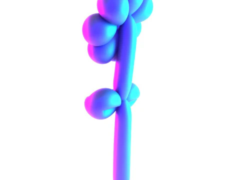 3D Printing Sunshine Flower Balloon Decoration Props Second Life toy 3D Model