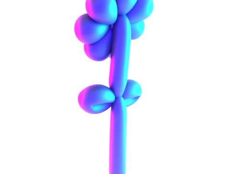 3D Printing Sunshine Flower Balloon Decoration Props Second Life toy 3D Model
