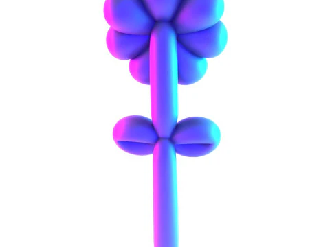 3D Printing Sunshine Flower Balloon Decoration Props Second Life toy 3D Model