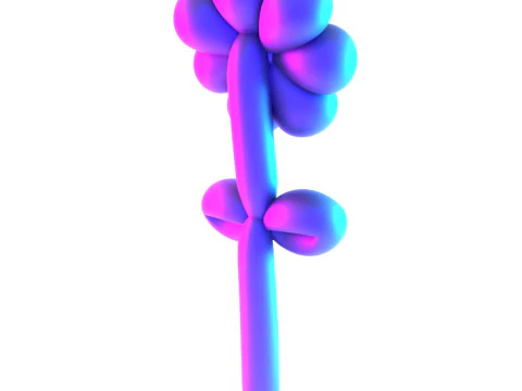 3D Printing Sunshine Flower Balloon Decoration Props Second Life toy 3D Model