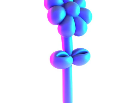 3D Printing Sunshine Flower Balloon Decoration Props Second Life toy 3D Model