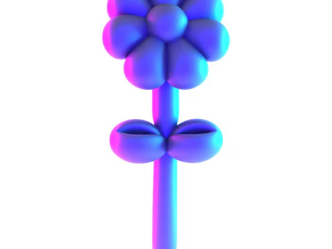 3D Printing Sunshine Flower Balloon Decoration Props Second Life toy 3D Model