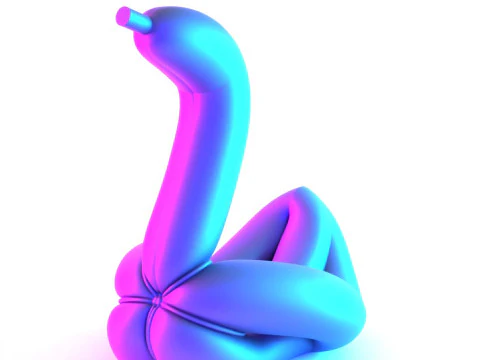 3D Printing Glam Swan Balloon Decoration Props Second Life toy 3D Model