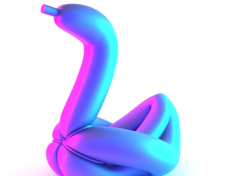 3D Printing Glam Swan Balloon Decoration Props Second Life toy 3D 模型