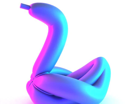 3D Printing Glam Swan Balloon Decoration Props Second Life toy 3D Model