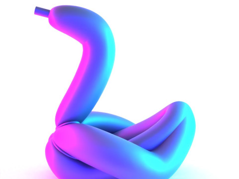 3D Printing Glam Swan Balloon Decoration Props Second Life toy 3D 模型