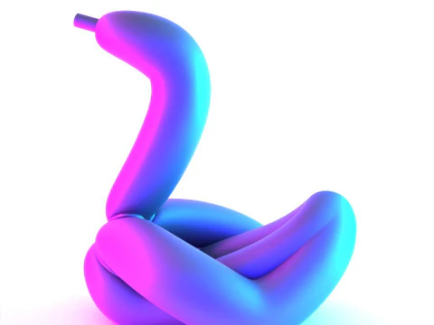 3D Printing Glam Swan Balloon Decoration Props Second Life toy 3D Model