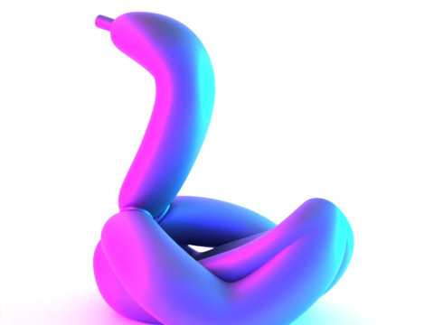 3D Printing Glam Swan Balloon Decoration Props Second Life toy 3D 模型