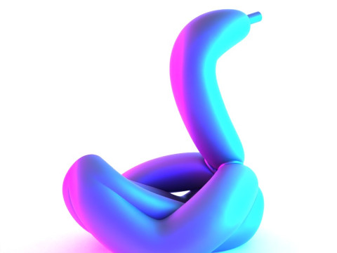 3D Printing Glam Swan Balloon Decoration Props Second Life toy 3D 模型