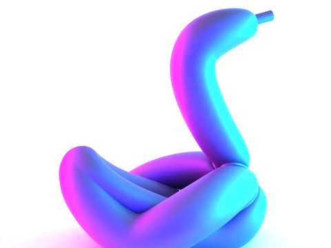 3D Printing Glam Swan Balloon Decoration Props Second Life toy 3D 模型
