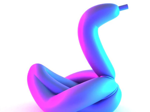 3D Printing Glam Swan Balloon Decoration Props Second Life toy 3D Model
