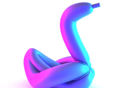 3D Printing Glam Swan Balloon Decoration Props Second Life toy 3D 模型