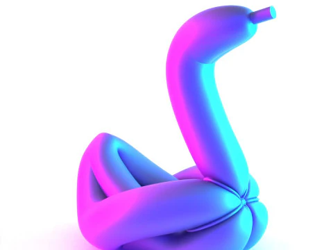 3D Printing Glam Swan Balloon Decoration Props Second Life toy 3D Model
