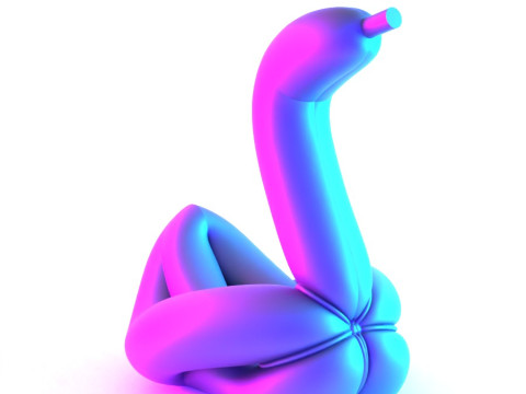 3D Printing Glam Swan Balloon Decoration Props Second Life toy 3D 模型