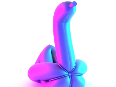 3D Printing Glam Swan Balloon Decoration Props Second Life toy 3D Model