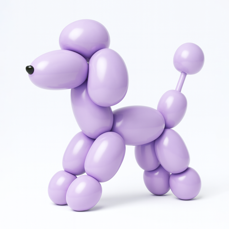 3D Printing Royal Poodle Balloon Decoration Props Second Life toy 3D Model .c4d .max .obj .3ds .fbx .stl .blend 