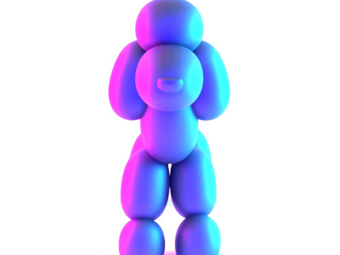 3D Printing Royal Poodle Balloon Decoration Props Second Life toy 3D Model