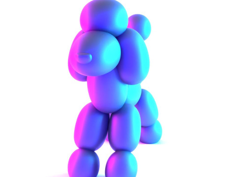 3D Printing Royal Poodle Balloon Decoration Props Second Life toy 3D Model
