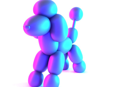 3D Printing Royal Poodle Balloon Decoration Props Second Life toy 3D Model