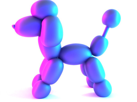 3D Printing Royal Poodle Balloon Decoration Props Second Life toy 3D Model