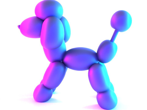 3D Printing Royal Poodle Balloon Decoration Props Second Life toy 3D Model