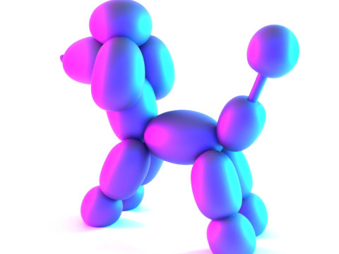 3D Printing Royal Poodle Balloon Decoration Props Second Life toy 3D Model