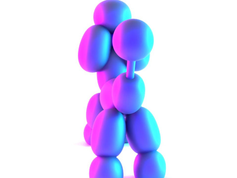 3D Printing Royal Poodle Balloon Decoration Props Second Life toy 3D Model