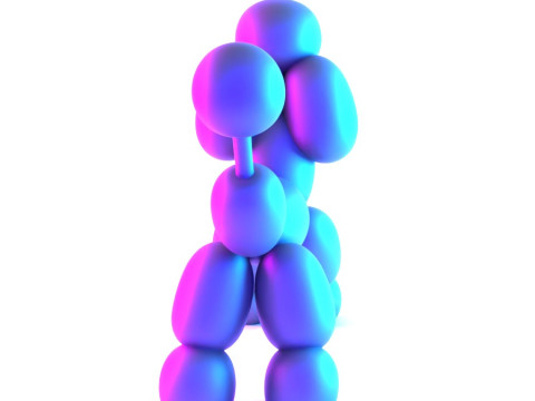 3D Printing Royal Poodle Balloon Decoration Props Second Life toy 3D Model