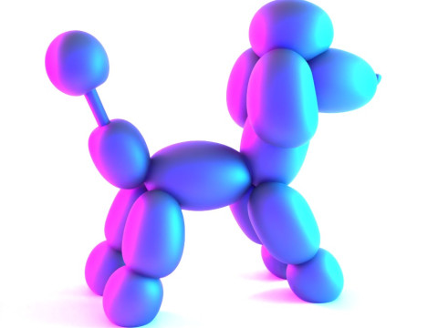 3D Printing Royal Poodle Balloon Decoration Props Second Life toy 3D Model