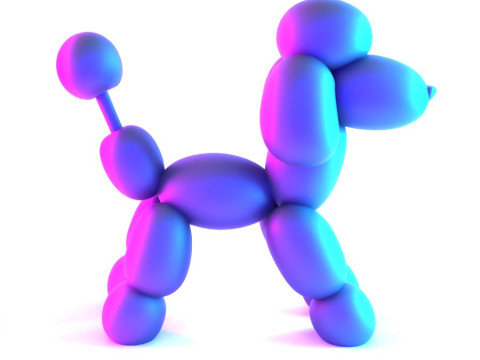 3D Printing Royal Poodle Balloon Decoration Props Second Life toy 3D Model