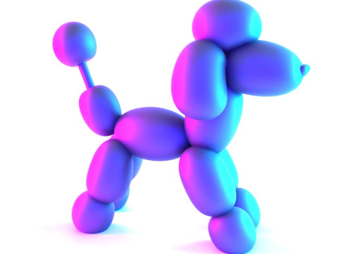 3D Printing Royal Poodle Balloon Decoration Props Second Life toy 3D Model