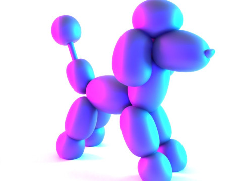 3D Printing Royal Poodle Balloon Decoration Props Second Life toy 3D Model