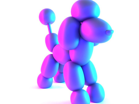 3D Printing Royal Poodle Balloon Decoration Props Second Life toy 3D Model